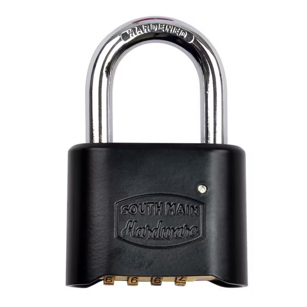 Resettable Die-Cast Padlock, Black, South Main Hardware, Mfr#: 810157